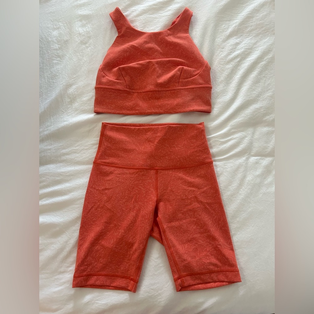 Orange Lululemon Workout Set